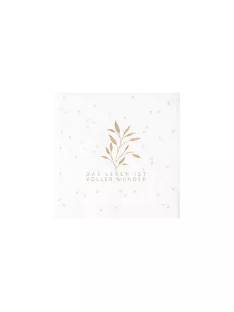 RAEDER | Cocktail Servietten 25x25cm DAS LEBEN IST Weiss | 